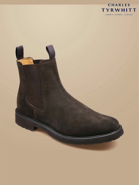 Brun - Regular Charles Tyrwhitt Suede Rubber Sole Chelsea Boots