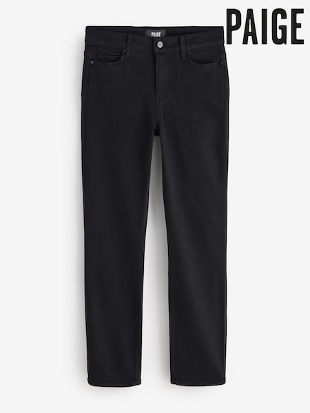 Black - Paige Cindy 28" High Rise Straight Leg Black Shadow Wash Jeans