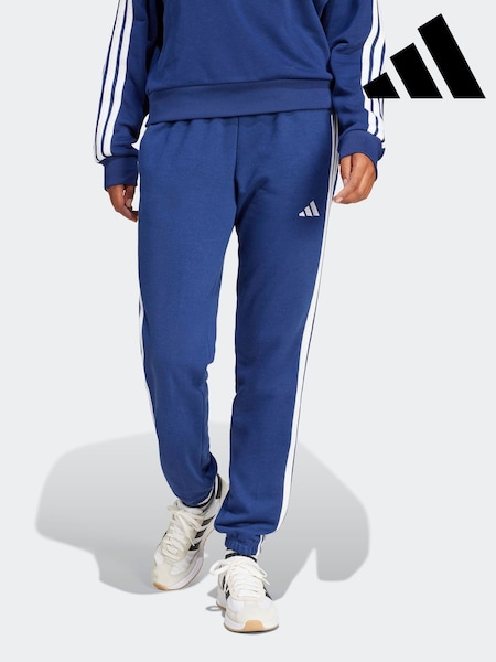 Blue - Adidas Essentials 3-stripes French Terry Cuffed Joggers