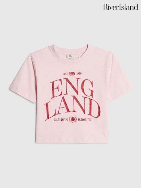 Pink - River Island England Crop T-shirt