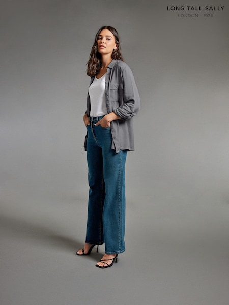 Синий - Long Tall Sally Bea Wide Leg Jean (R54587) | €29