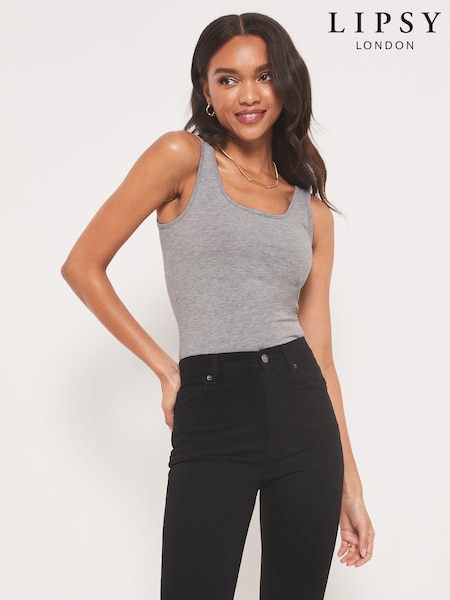 Lipsy Grey Marl Long Line Vest Top (R55087) | €11.50