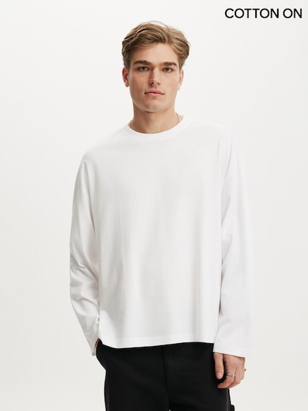 Bílá - Regular Cotton On Regular Fit Long Sleeve T-shirt