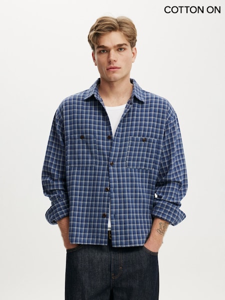 Blau - Regular Cotton On Richmond Long Sleeve Shirt