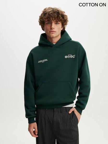 Zaļš - Regular Cotton On Box Fit Graphic Hoodie