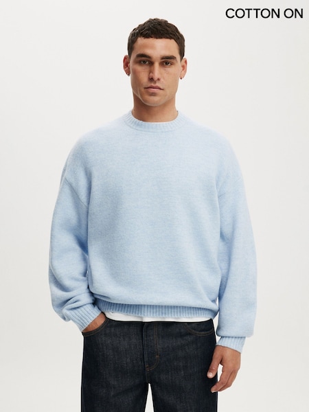 Blue Marle - Regular Cotton On Box Fit Fuzzy Crew Neck Knit Jumper