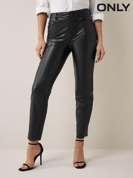 Only High Waisted Faux Leather Workwear Trousers (R56197) | 24 €
