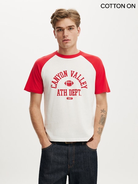 White - Regular Cotton On Fitted Graphic T-shirt