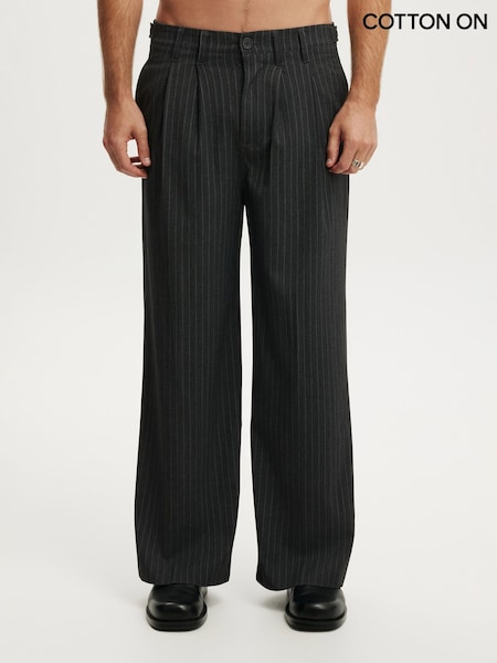 Grey - Regular Cotton On Super Baggy Pleated Trousers