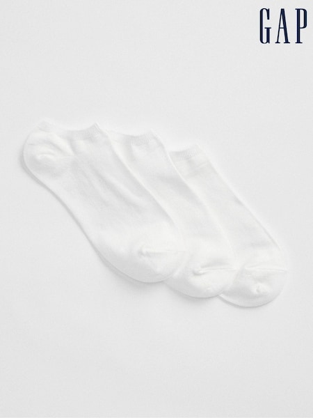 Gap White Adults 3 Pack Basic Trainer Socks (R57108) | €11.50