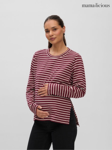 레드 - Mamalicious Maternity And Nursing Long Sleeve T-shirt