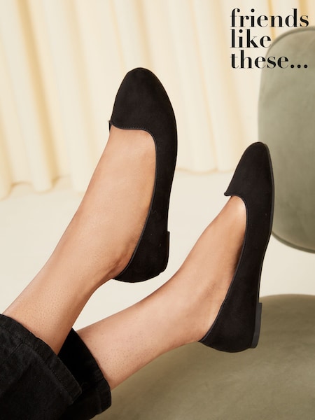 Friends Like These Black Regular Fit Slipper Cut Ballet Pump (R59784) | €14