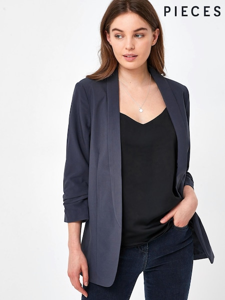 Pieces Charcoal Relaxed Ruched Sleeve Workwear Blazer (R60844) | €25