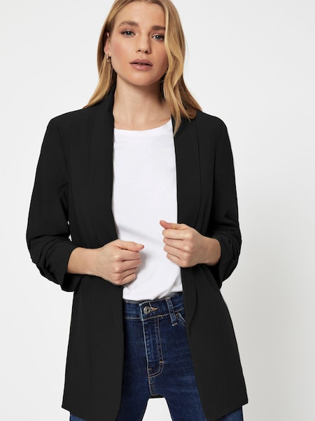 Pieces Black Relaxed Ruched Sleeve Workwear Blazer (R60867) | €23