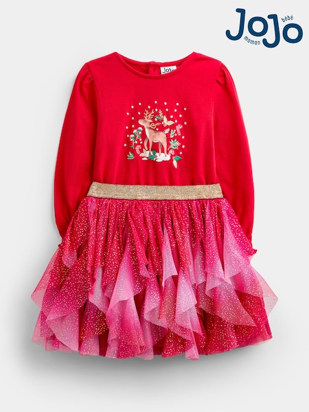 Red Reindeer - Jojo Maman Bébé Tulle Skirt & Top Set