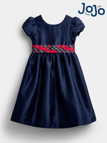 Red - Jojo Maman Bébé Taffeta & Check Bow Party Dress