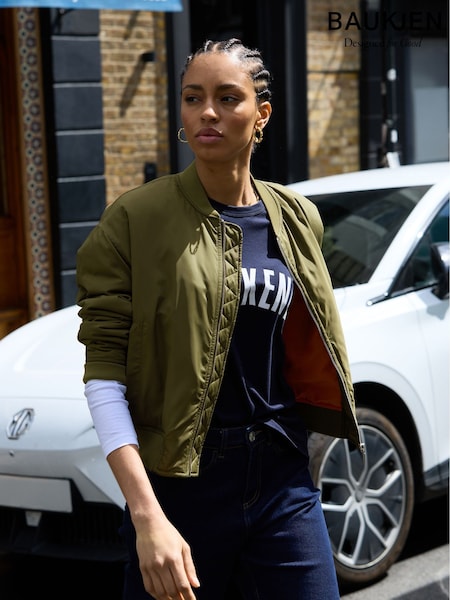Green - Baukjen Eve Cropped Bomber Jacket