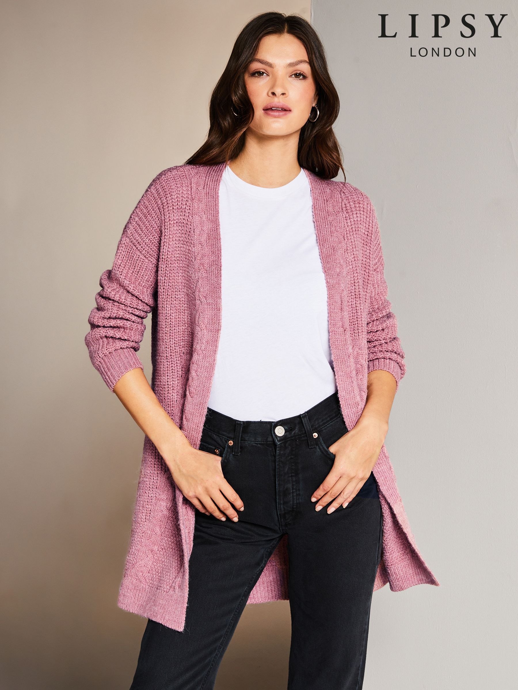 Cardigans Pink Longline Knitwear Next Luxembourg