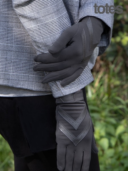 Totes Grey Original Stretch Gloves With Brushed Lining & Smartouch (R71171) | €7