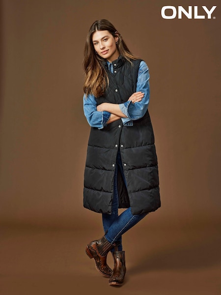 ONLY Black Longline Quilted Gilet (R71378) | €31