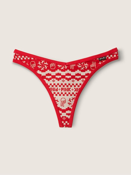 Victoria's Secret PINK Red and White Thong Cotton Knickers (R72740) | €10.50
