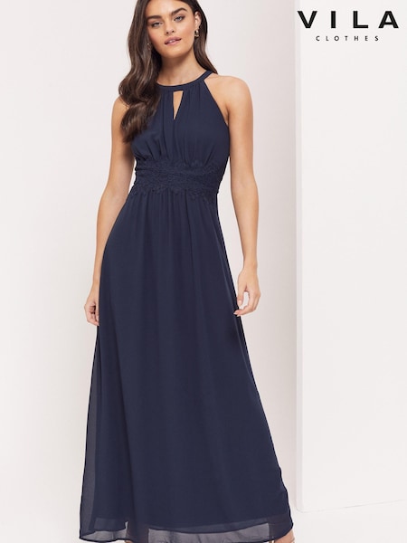 Vila Halter Neck Tulle Maxi Dress (R73887) | €19