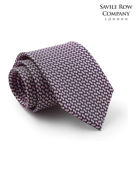 Күлгін - Regular The Savile Row Company Blue Square Print Pure Silk Tie
