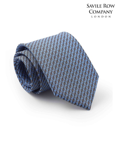 Blue - Regular The Savile Row Company Red Chain Link Pure Silk Tie