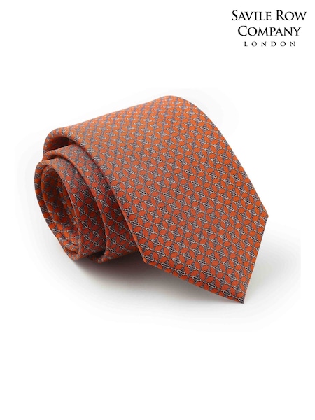 Kahel - Regular The Savile Row Company Red Chain Link Pure Silk Tie