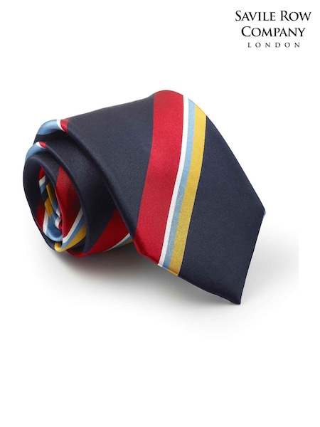 Blau - Regular The Savile Row Company Blue Variegated Stripe Pure Silk Tie