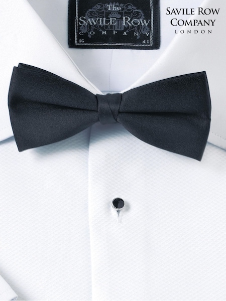 Qara - Regular The Savile Row Company Ready Tied Pure Silk Bow Black Tie