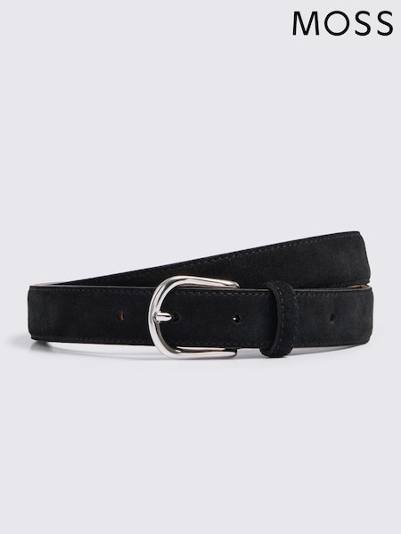 Қара - Regular Moss Italian Suede Belt