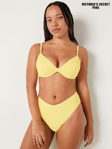 Victoria's Secret PINK Yellow Tulip High Waisted Crinkle Bikini Bottom (R74867) | €22.50