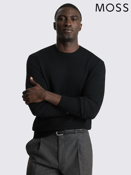 Melns - Regular Moss Merino Wool Crew Neck Jumper
