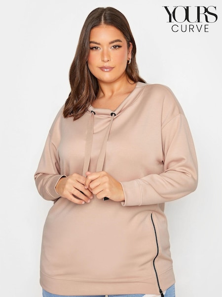 Yours Curve Pink Zip Detail Sweatshirt (R78535) | €15.50