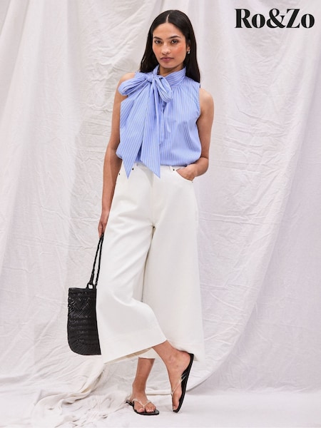 White - Ro&zo High Waist Culotte Jeans