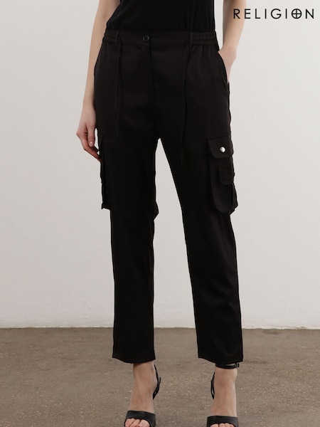 Schwarz - Religion Utility Inspired Trouser With Multiple Pockets In Soft Crepe (R80383) | 41 €