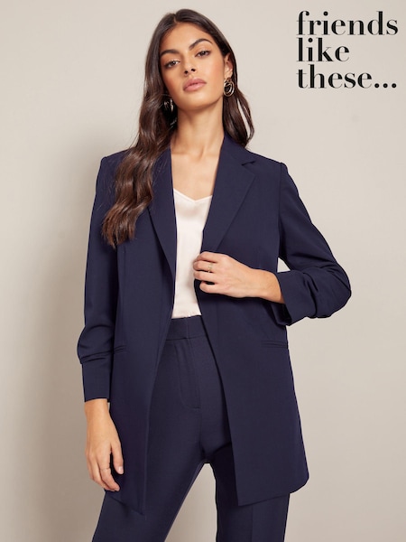 Friends Like These Navy Blue Petite Edge to Edge Tailored Blazer (R84002) | €29