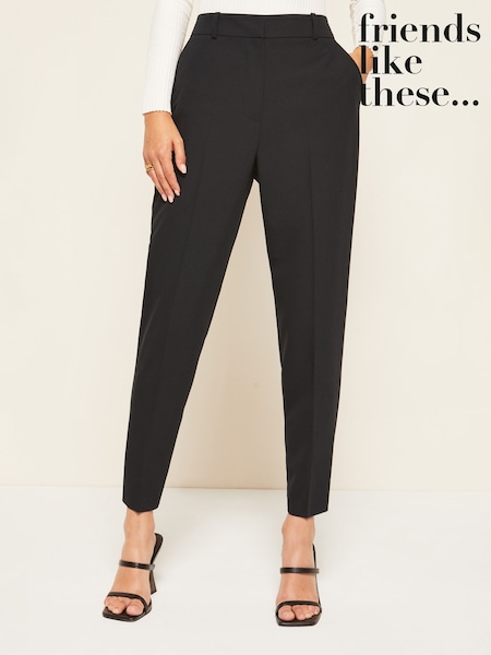 Friends Like These Jet Black Petite Tailored Ankle Grazer Trousers (R84004) | €23