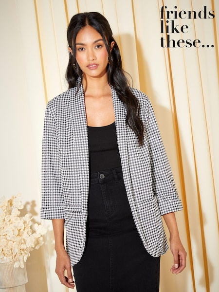 Friends Like These Black/White Edge to Edge Ponte Jacquard Blazer (R84020) | € 16