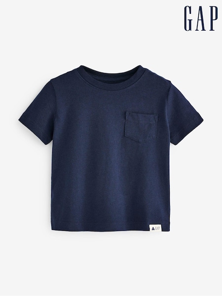 Gap Blue Short Sleeve Crew Neck Pocket T-Shirt (12mths-5yrs) (R84042) | €14