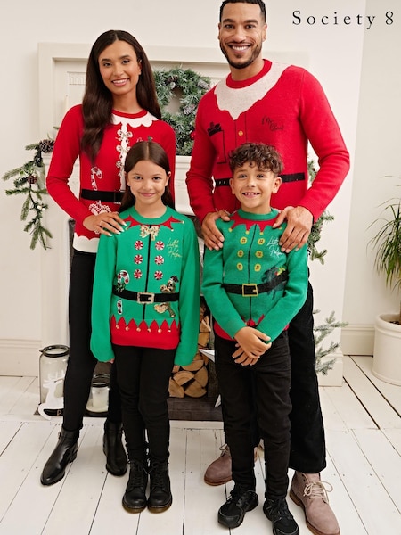 Society 8 Red Santa Matching Family Christmas Jumper (R84217) | €15