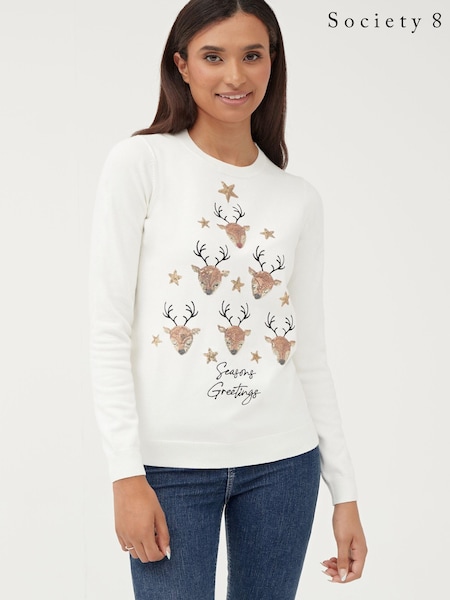 Society 8 White Pyramid Cupid Christmas Jumper - Women (R84698) | €19