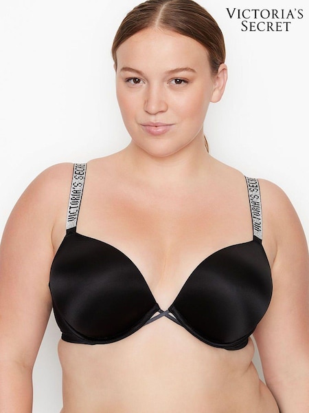 Victoria's Secret Black Add 2 Cups Shine Strap Smooth Push Up Bra (R89746) | €68