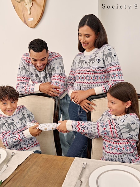 Society 8 White Lapland Matching Family Lapland Christmas Jumper (R91056) | €10