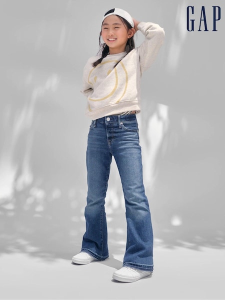 Blau, mittlere Waschung - Gap High Waisted Flare Stretch Denim Jeans (4-16yrs) (R91234) | 47 €