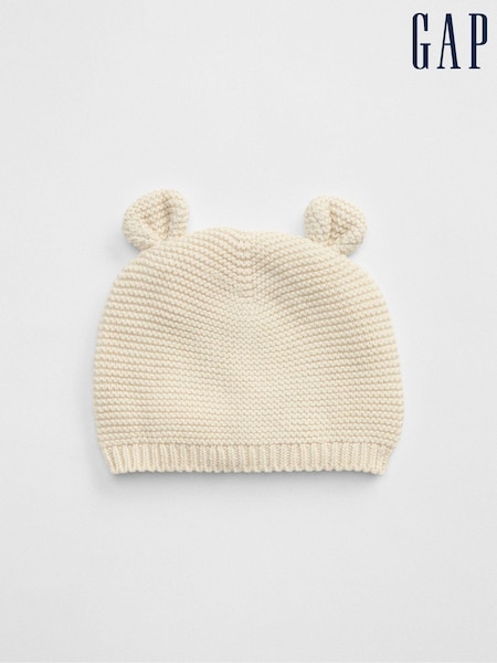 Gap Beige Brannan Bear Soft Knit Beanie Hat (Newborn-24mths) (R92701) | €16