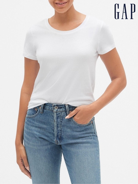 Gap White Favourite Cotton-Modal Crew Neck Short Sleeve T-Shirt (R96946) | €13.50