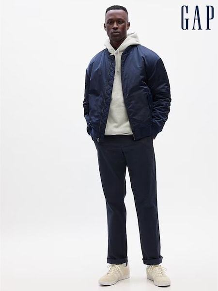 Gap Navy Blue Straight Fit Stretch Essential Chino Trousers (R96977) | €57