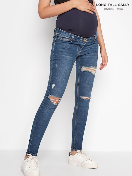 Long Tall Sally Blue AVA Distressed Jean (R98489) | €22.50